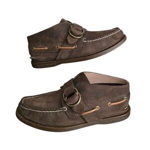 Sperry Top-Sider Boat Shoes Womens Size 6.5M Brown Leather Vamp Strap Comfort